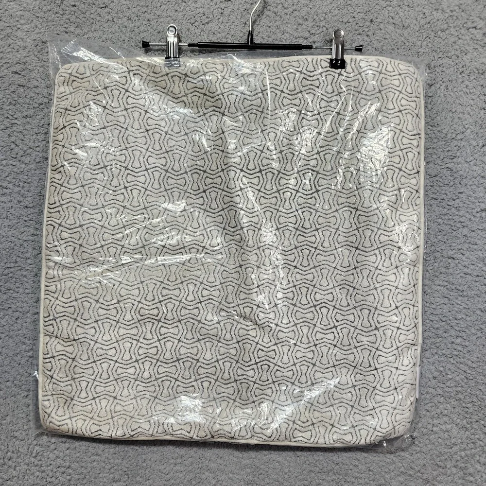 Sag Harbor Ivory & Silver Velvetine Square Pillow Cover Sham‎ With Zipper